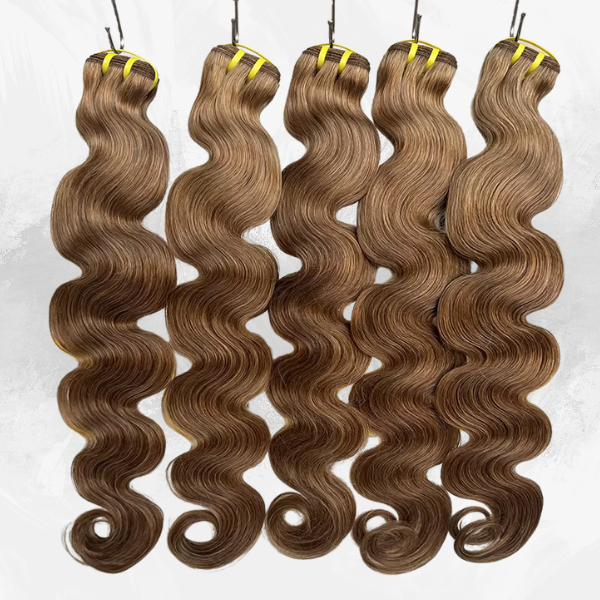 Bodywave Medium Brown Weave Extensions #8